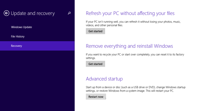 Переход к дополнительной загрузке через параметры ПК