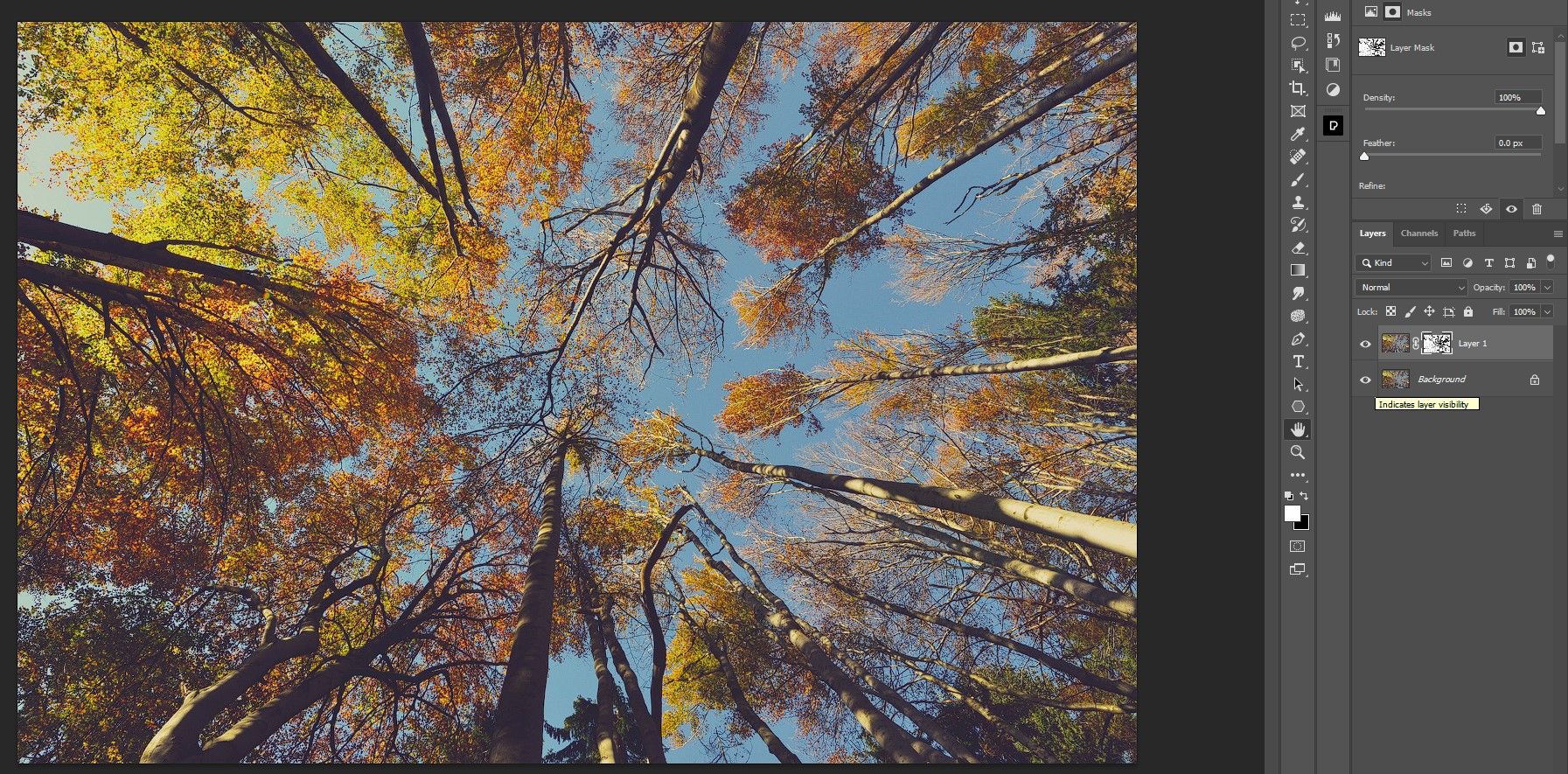 Оригинальный фон и слой с выделенным небом