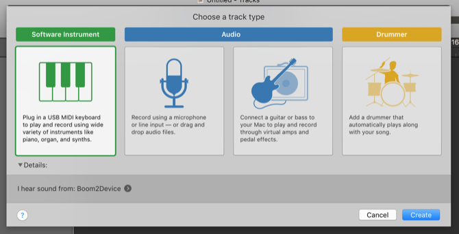 Добавление программного инструмента и кнопка Drummer