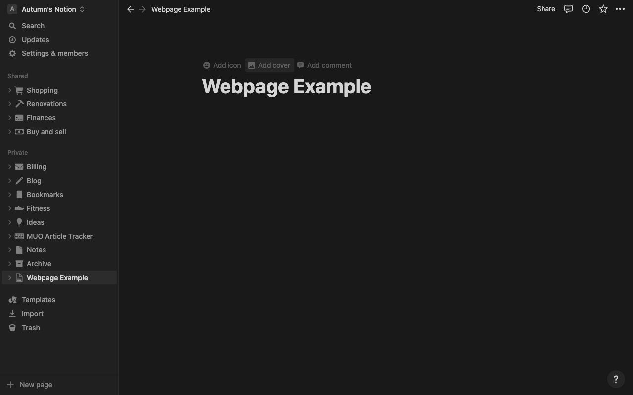 Опция добавления обложки в Notion