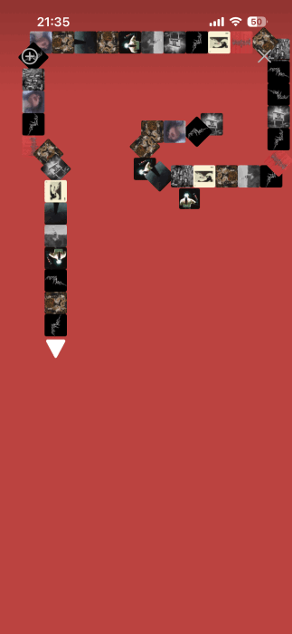 Процесс игры «Змейка» в приложении Spotify