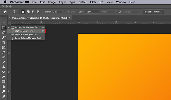 Photoshop CC Selecting Your Marquee Tool