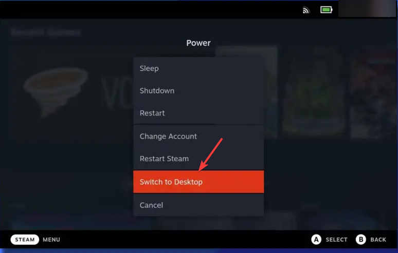 Переключиться в рабочий стол