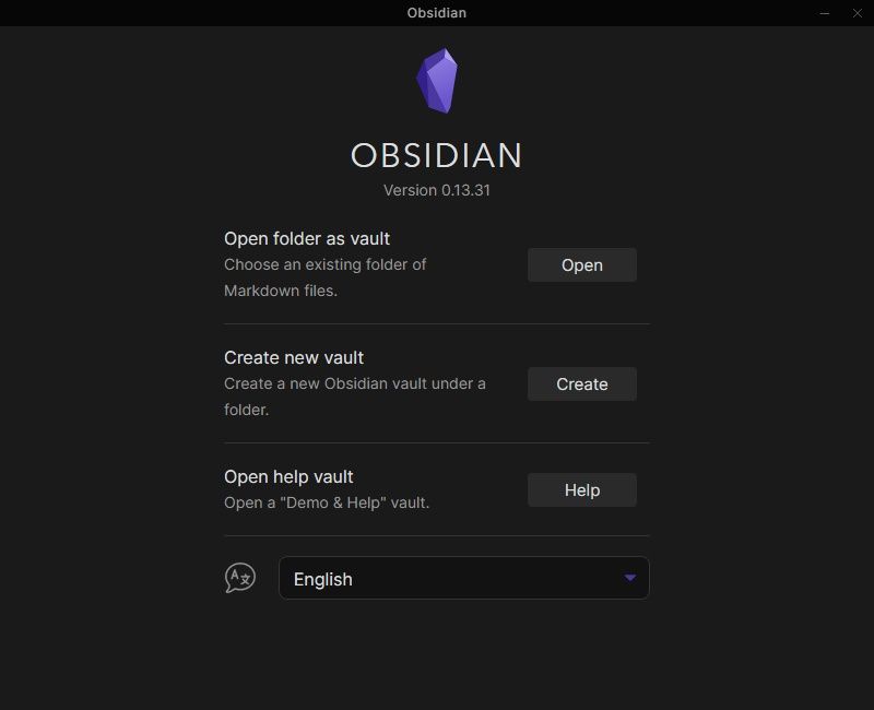 Создание хранилища (vault) в Obsidian и открытие папки с заметками
