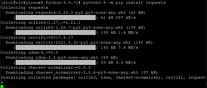 Скриншот вывода pip list для python3.9