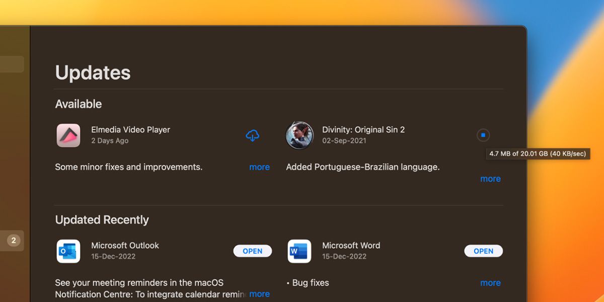 Индикатор прогресса обновления приложения в App Store