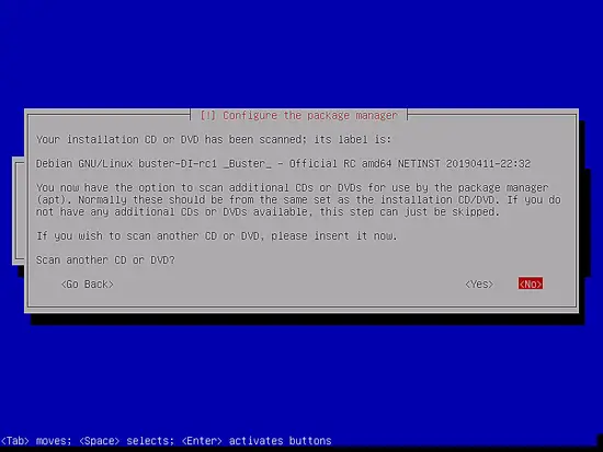 Не сканировать дополнительные установочные диски