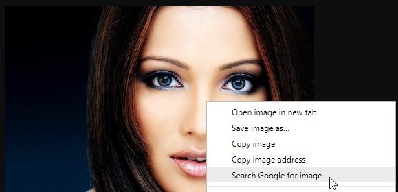 пункт меню Chrome для поиска изображения в Google