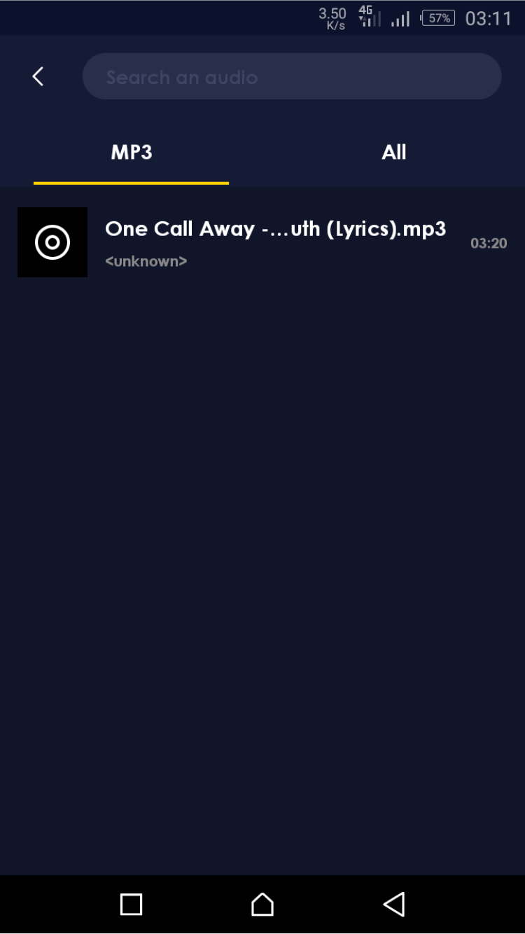 Выбор музыкального файла