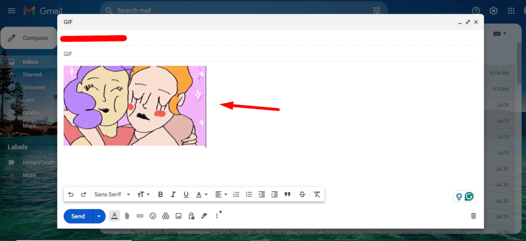 Вставка GIF в письмо или документ