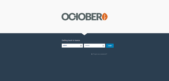Страница входа в панель OctoberCMS