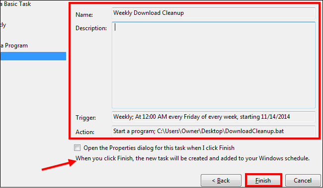 Подтверждение создания задачи