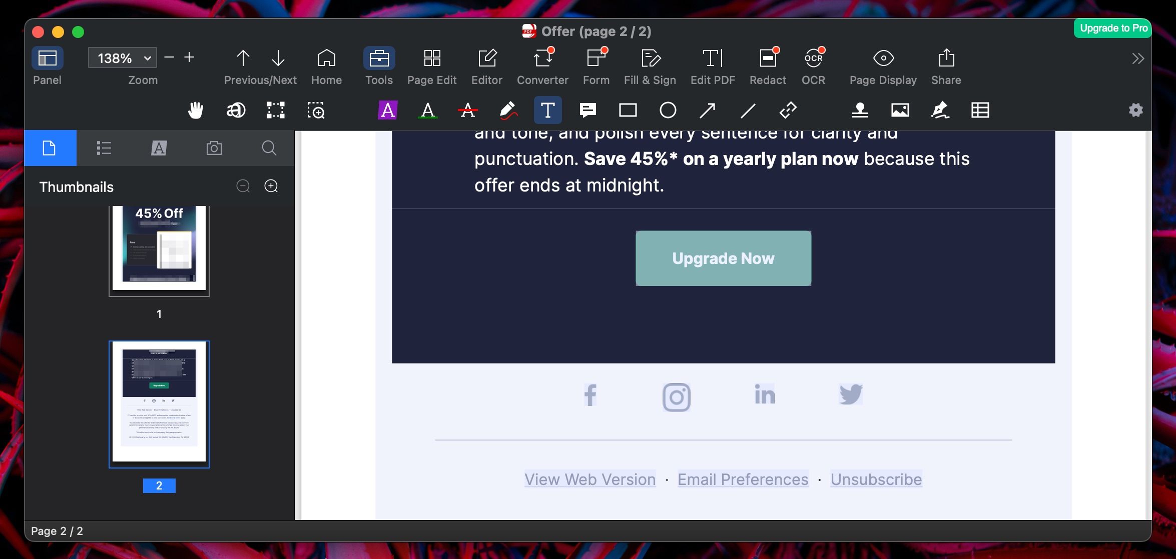 Письмо, сохранённое как PDF