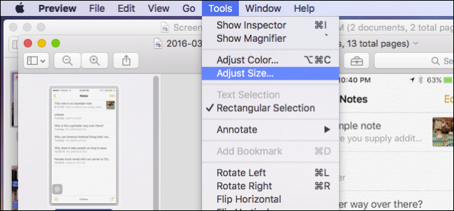 Массовое изменение размера изображений в Preview