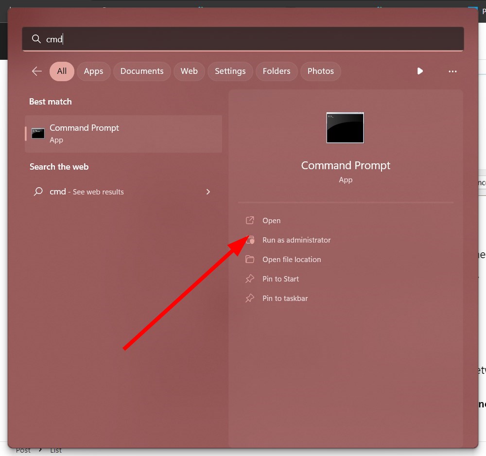 Запуск командной строки от администратора