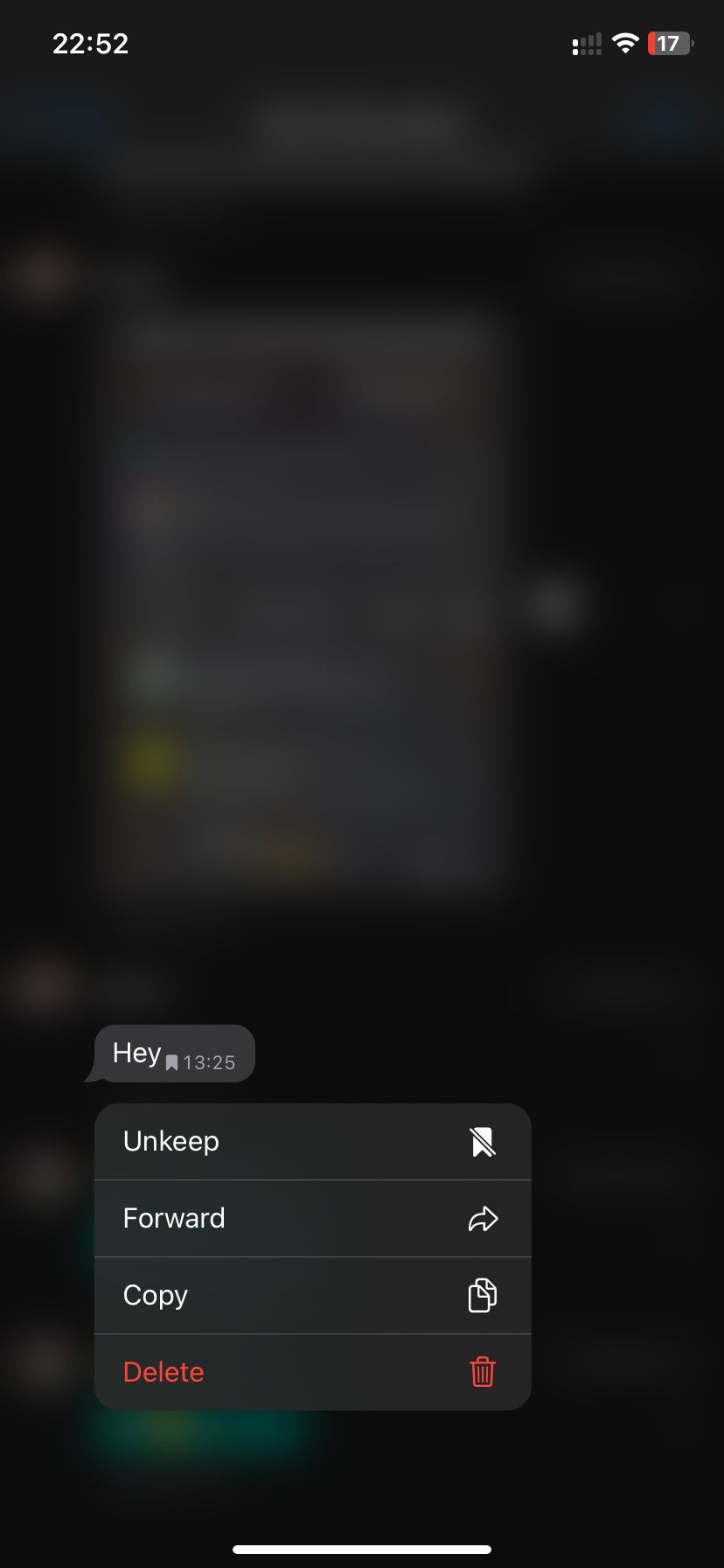 Опция отмены сохранения в настройках чата