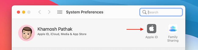 Open Apple ID from System Preferences