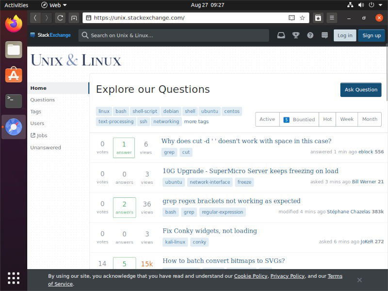 Linux Tech Support Unix Stackexchange