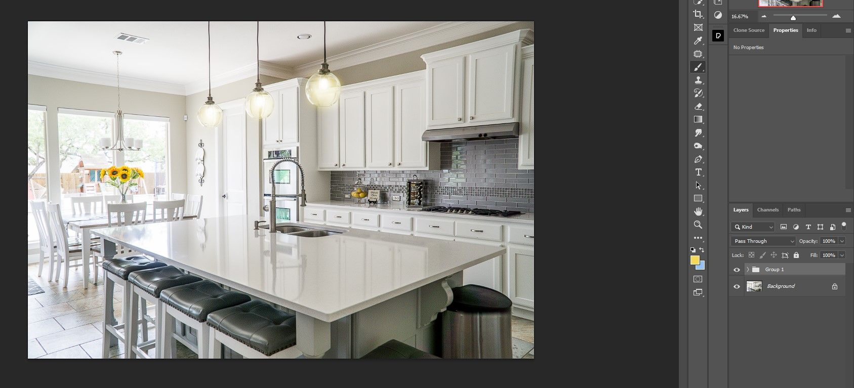 Показано сгруппированное содержимое слоёв