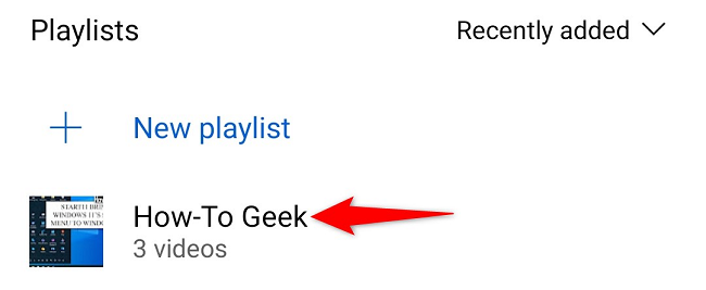 Выберите плейлист, который нужно удалить.