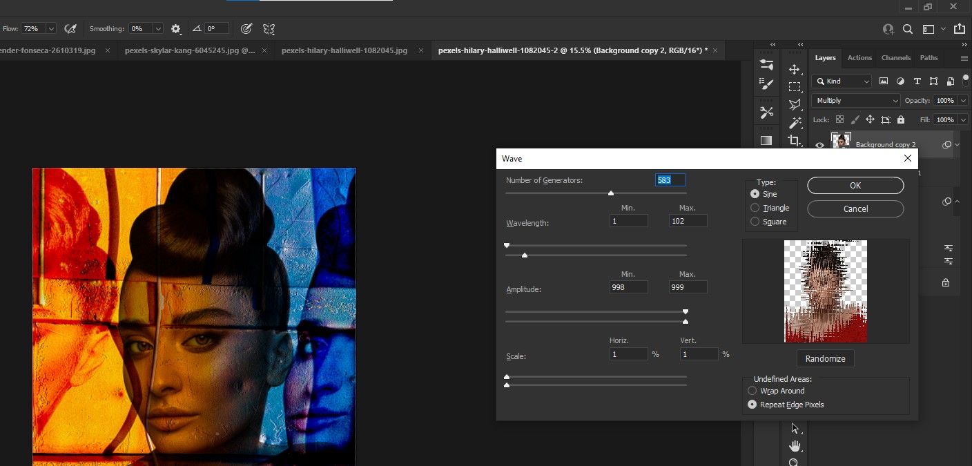 Параметры фильтра Волна