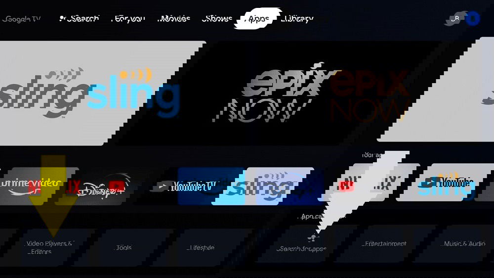 Поиск ExpressVPN в Google TV