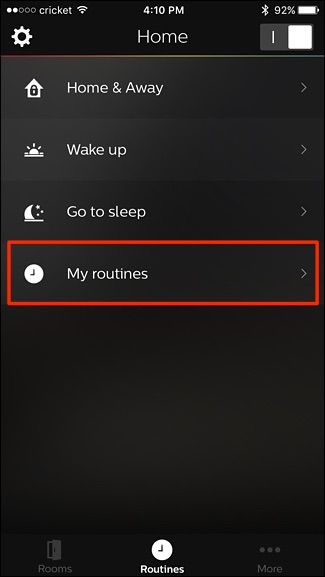Список моих рутин в приложении Philips Hue