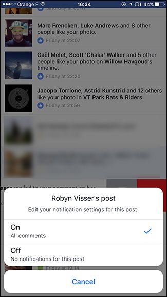 Отключение уведомлений о новых комментариях в обсуждении