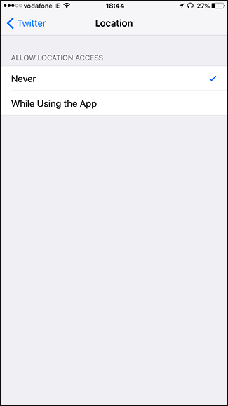 Подтверждение: доступ к местоположению выключен для Twitter