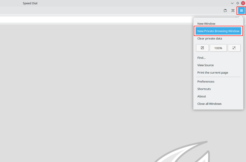 midori private browsing