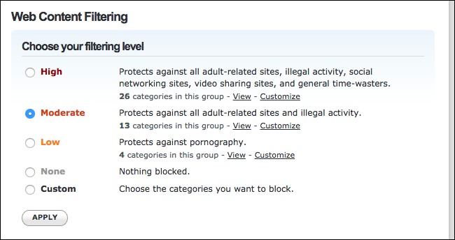 Иллюстрация веб-фильтрации: настройки DNS и семейный профиль