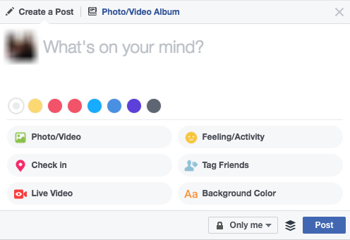 Создание нового поста в Facebook: выбор аудитории