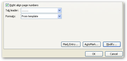 Настройка стиля для записи индекса — выбор стиля