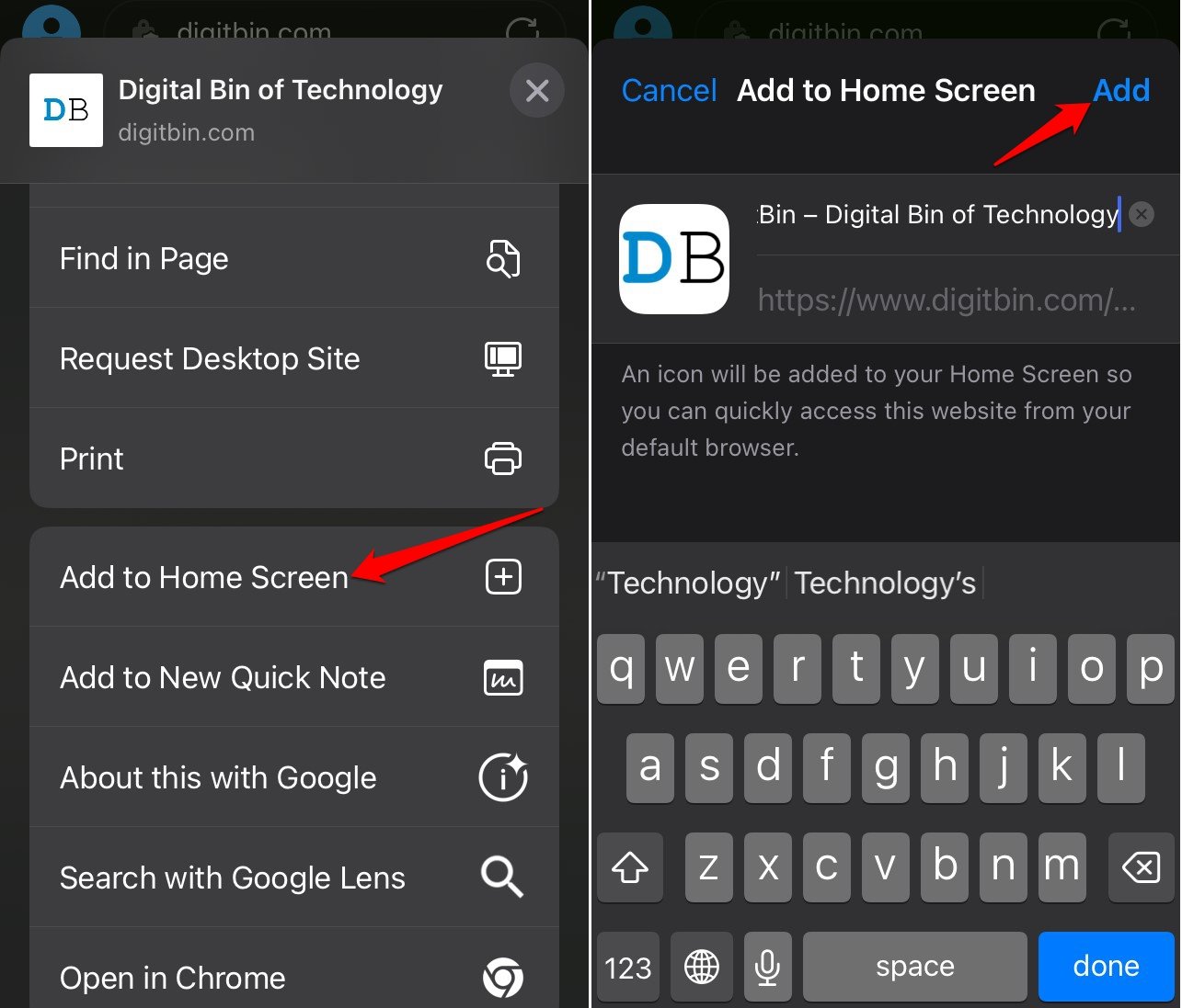 Adicionar atalho de site ao iPhone usando Edge