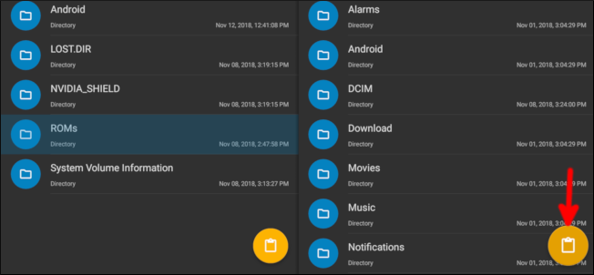 Вставка ROMs в локальное хранилище SHIELD