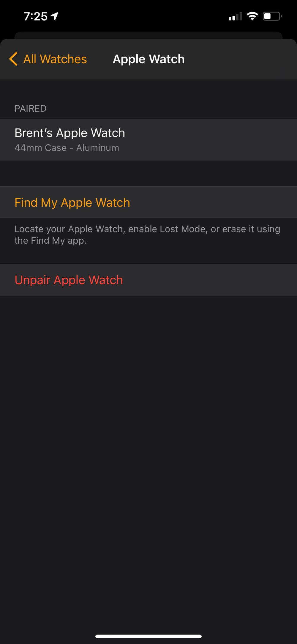 Apple Watch Unpair