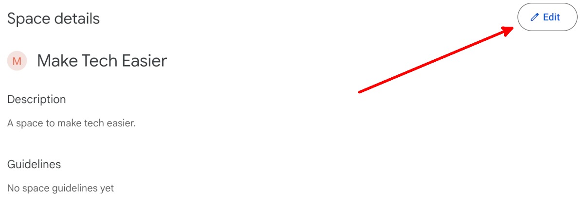 Окно редактирования деталей пространства — изменить имя, описание, иконку