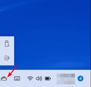 Иконка OneDrive в системном лотке