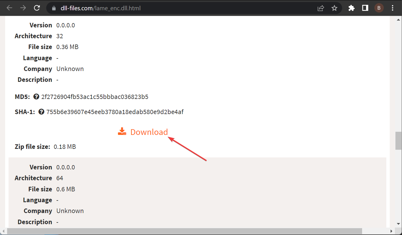 Кнопка Скачать на странице стороннего сайта
