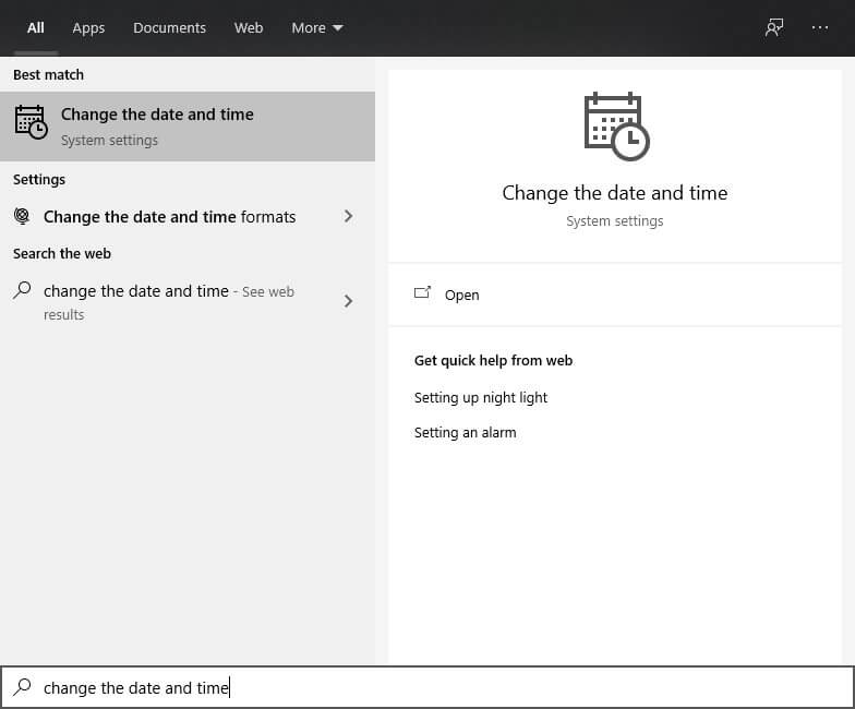 Изменение даты и времени в Windows 10