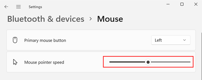 Красная рамка вокруг ползунка скорости курсора