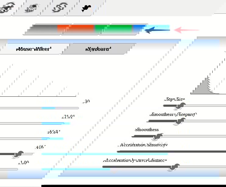 Регулировка параметров ускорения и плавности в расширении для прокрутки Firefox