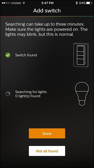 Подтверждение завершения поиска устройства