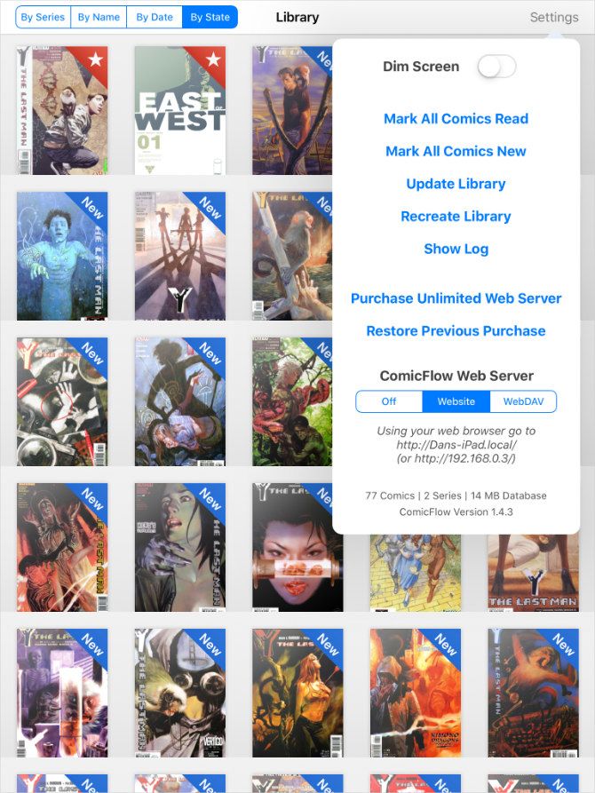 Коллекция в ComicFlow с обложками