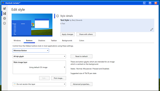 Редактор стилей Stardock Curtains