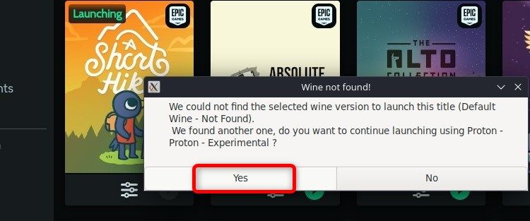 Предупреждение при запуске игры через Heroic.