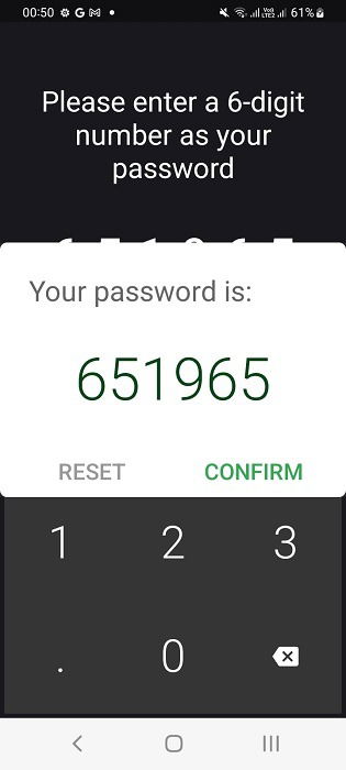 Установка шестизначного пароля в Dialer Lock