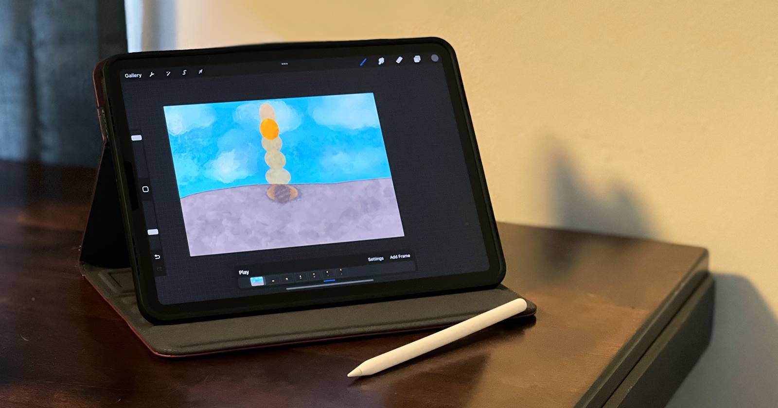 iPad showing Procreate animation