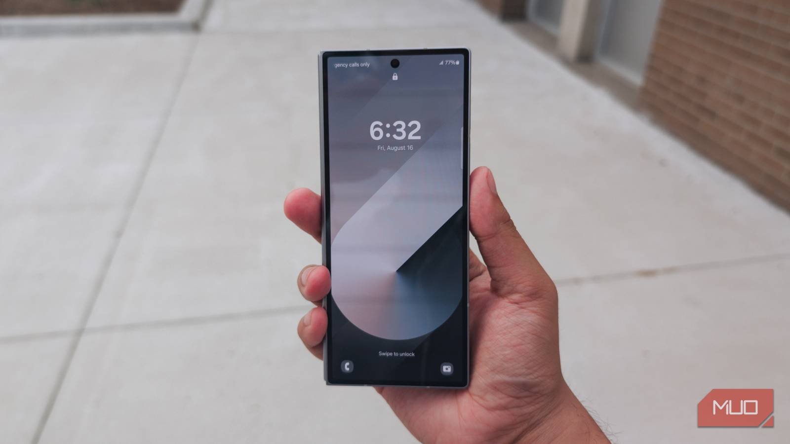 Samsung Galaxy Z Fold 6 cover screen in hand