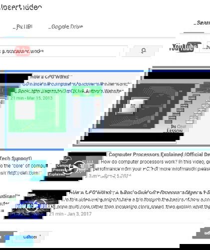 Предпросмотр ролика перед вставкой